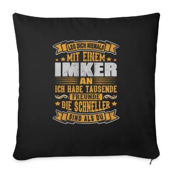 Beekeepers bees threatening thousands of friends - Sofa pillowcase 17,3'' x 17,3'' (45 x 45 cm) - black - Front