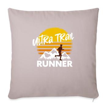 Trail running & mountain running, ultra traileur - Housse de coussin décorative 45 x 45 cm - taupe clair - Devant