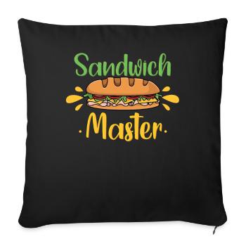 Amateurs de maître sandwich - Housse de coussin décorative 45 x 45 cm - noir - Devant
