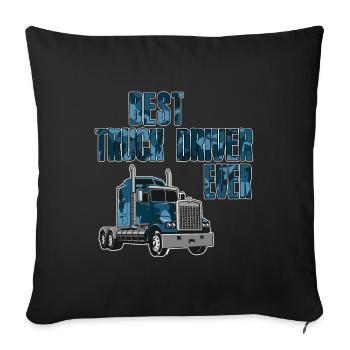 Meilleur chauffeur de camion de tous les temps - Housse de coussin décorative 45 x 45 cm - noir - Devant