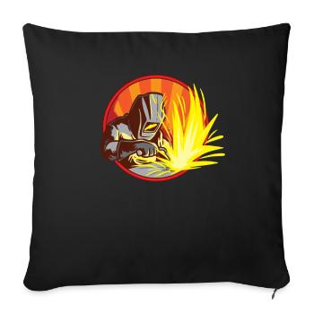 Welder At Work - Funny Iron Welding Worker Gift - Sofa pillowcase 17,3'' x 17,3'' (45 x 45 cm) - black - Front