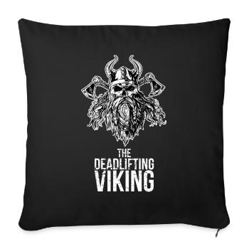 The Deadlifting Viking T-Shirt Gym Weightlifting - Housse de coussin décorative 45 x 45 cm - noir - Devant