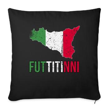 FUTTITINNI Sicile Sicile Italie Italien Regalo Mag - Housse de coussin décorative 45 x 45 cm - noir - Devant
