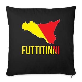 FUTTITINNI Sicile Sicile Italie Italien Regalo Mag - Housse de coussin décorative 45 x 45 cm - noir - Devant