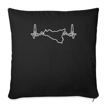 Trinacria Heartbeat Sicilia Heartbeat Sicilia - Sofa pillowcase 17,3'' x 17,3'' (45 x 45 cm) - black - Front