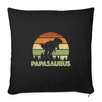 Papasaurus - Sofakissenbezug 45 x 45 cm - Schwarz - Vorne