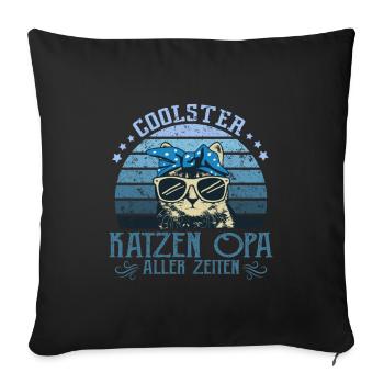 Coolster Katzen Opa aller Zeiten - Sofakissenbezug 45 x 45 cm - Schwarz - Vorne