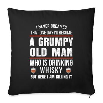 Mens Whiskey Gift For Bourbon Drinkers Funny - Sofa pillowcase 17,3'' x 17,3'' (45 x 45 cm) - black - Front