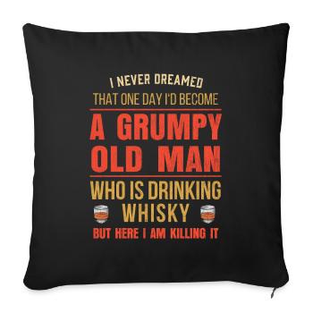 Mens Whiskey Gift For Bourbon Drinkers Funny - Sofa pillowcase 17,3'' x 17,3'' (45 x 45 cm) - black - Front