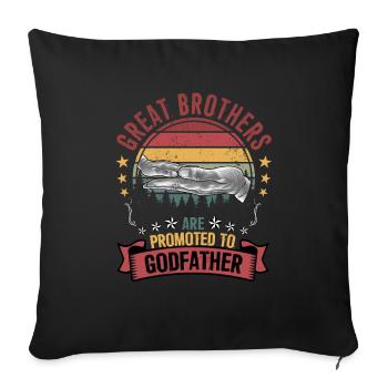 Great brothers become godfather - Housse de coussin décorative 45 x 45 cm - noir - Devant