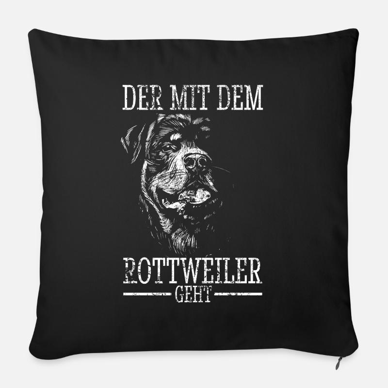 Rottweiler Rottie Papa Vater Mann Gassi Dad - Sofakissenbezug 45 x 45 cm - Schwarz