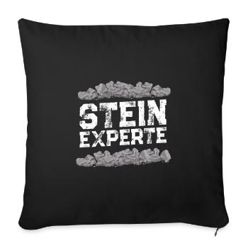 Stein Experte - Sofakissenbezug 45 x 45 cm - Schwarz - Vorne