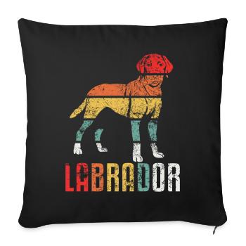 Labrador Labbi Vintage Retro - Sofa pillowcase 17,3'' x 17,3'' (45 x 45 cm) - black - Front