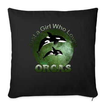 Orca Wal Killer Wal Kostüm für Frauen Mädchen - Sofakissenbezug 45 x 45 cm - Schwarz - Vorne