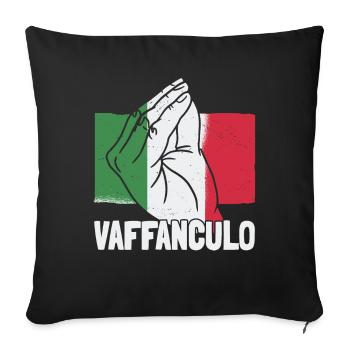Lustige italienische Italien Vaffanculo Hand Geste - Sofakissenbezug 45 x 45 cm - Schwarz - Vorne
