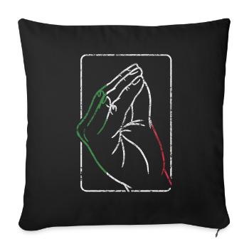 Italien Italienisches Herz Flagge Hand Geste Stolz - Sofakissenbezug 45 x 45 cm - Schwarz - Vorne