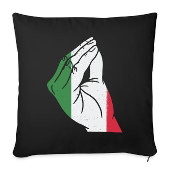 Italien Italienisches Herz Flagge Hand Geste Stolz - Sofakissenbezug 45 x 45 cm - Schwarz - Vorne