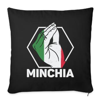 Italie Minichia Drôles de citations proverbes Italienisc - Housse de coussin décorative 45 x 45 cm - noir - Devant