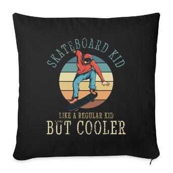 Skateboard Kids Skateboarding Boys Skater - Sofa pillowcase 17,3'' x 17,3'' (45 x 45 cm) - black - Front
