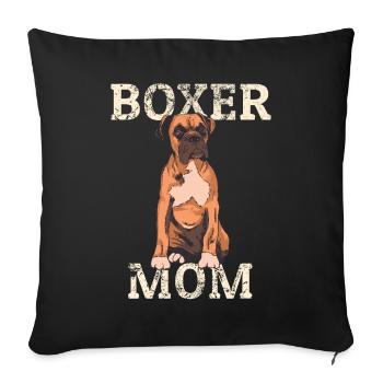 Boxer Mom Dog Vintage Face Cute - Sofa pillowcase 17,3'' x 17,3'' (45 x 45 cm) - black - Front
