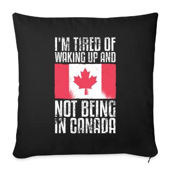 Canada Vacation Love Flag Funny Quotes - Housse de coussin décorative 45 x 45 cm - noir - Devant