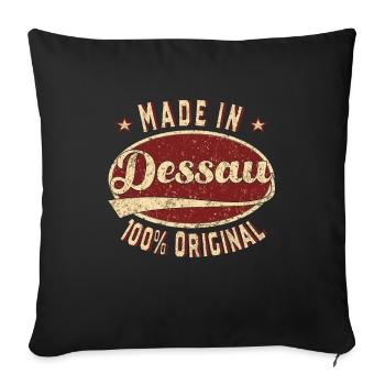 Made in Dessau 100 % original Dessauer Retro - Sofakissenbezug 45 x 45 cm - Schwarz - Vorne