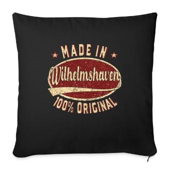 Made in Wilhelmshaven 100% original retro - Sofa pillowcase 17,3'' x 17,3'' (45 x 45 cm) - black - Front