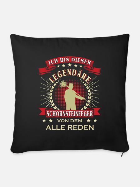 Schornsteinfeger Kaminkehrer Kaminfeger - Sofakissenbezug 45 x 45 cm - Schwarz