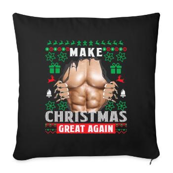 funny Christmas make christmas great again - Sofa pillowcase 17,3'' x 17,3'' (45 x 45 cm) - black - Front