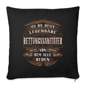 Rettungssanitäter ich bin dieser legendäre - Sofakissenbezug 45 x 45 cm - Schwarz - Vorne