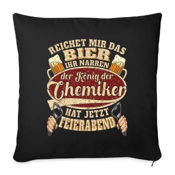 Chemiker Bier Feierabend Chemiker - Sofakissenbezug 45 x 45 cm - Schwarz - Vorne