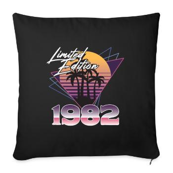 1982 Birthday Gift | SW triangles limited edition - Sofa pillowcase 17,3'' x 17,3'' (45 x 45 cm) - black - Front