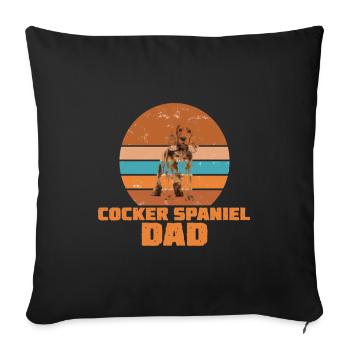 Cocker Épagneul Papa Papa - Housse de coussin décorative 45 x 45 cm - noir - Devant