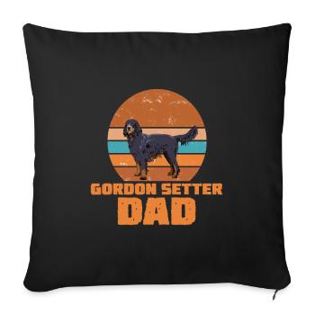 Gordon Setter Dad Papa - Housse de coussin décorative 45 x 45 cm - noir - Devant