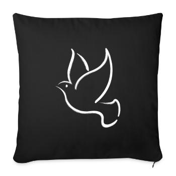 Colombe de la paix Paix Liberté Pas de guerre Ukraine Kiev - Housse de coussin décorative 45 x 45 cm - noir - Devant