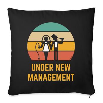 Under New Management (Peitsche / Bier / Sunset) - Sofakissenbezug 45 x 45 cm - Schwarz - Vorne
