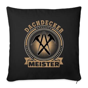 Dachdecker Meister Retro - Sofakissenbezug 45 x 45 cm - Schwarz - Vorne
