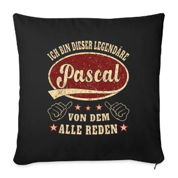 Pascal ich bin dieser legendäre Pascal Retro - Sofakissenbezug 45 x 45 cm - Schwarz - Vorne