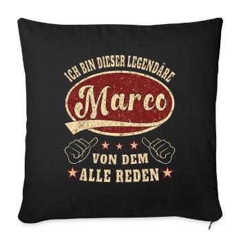 Marco ich bin dieser legendäre Marco Retro - Sofakissenbezug 45 x 45 cm - Schwarz - Vorne