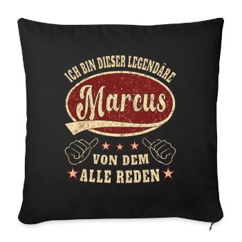 Marcus ich bin dieser legendäre Marcus Retro - Sofakissenbezug 45 x 45 cm - Schwarz - Vorne