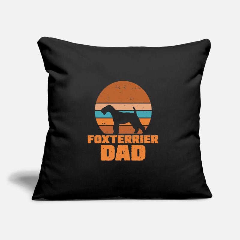 Papa Fox Terrier Housse de coussin décorative 45 x 45 cm