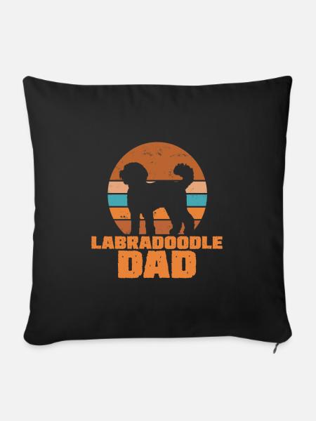 Labradoodle Dad - Sofakissenbezug 45 x 45 cm - Schwarz