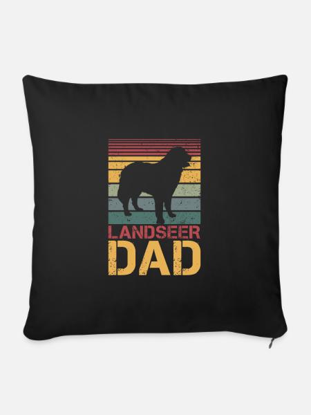 Landseer Dad - Sofakissenbezug 45 x 45 cm - Schwarz