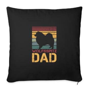 Wolfsspitz Dad - Sofakissenbezug 45 x 45 cm - Schwarz - Vorne