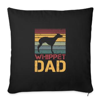 Whippet Papa - Housse de coussin décorative 45 x 45 cm - noir - Devant