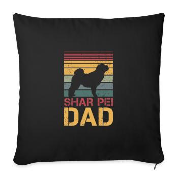 Shar Pei Papa - Housse de coussin décorative 45 x 45 cm - noir - Devant