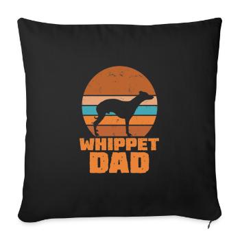 Whippet Papa - Housse de coussin décorative 45 x 45 cm - noir - Devant