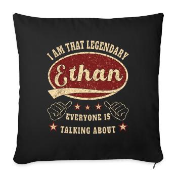 Ethan je suis ce légendaire Ethan - Housse de coussin décorative 45 x 45 cm - noir - Devant