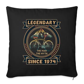 Bicycle 1974 Cycling Road Bike Cyclist Birthday - Sofa pillowcase 17,3'' x 17,3'' (45 x 45 cm) - black - Front