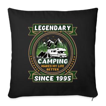 Legendär seit 1995 Camping Geschenk Geburtsjahr - Sofakissenbezug 45 x 45 cm - Schwarz - Vorne